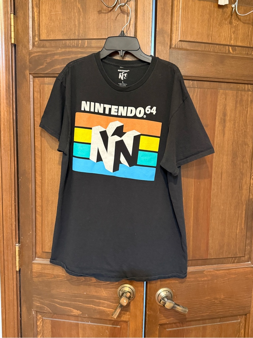 Nintendo Black T-Shirt with Multicolor 64 Logo